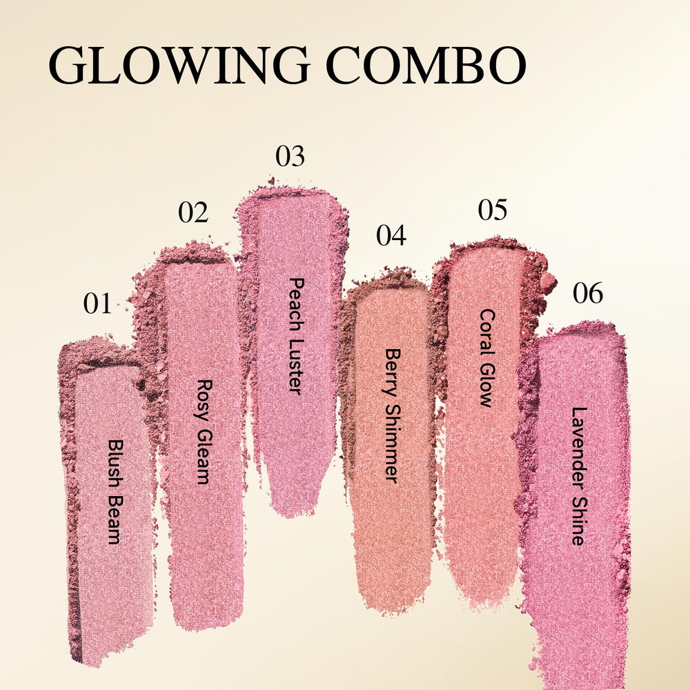PHOFAY Luminous Blush powder-texture-ultra-fine demonstrates smooth application and seamless blend.