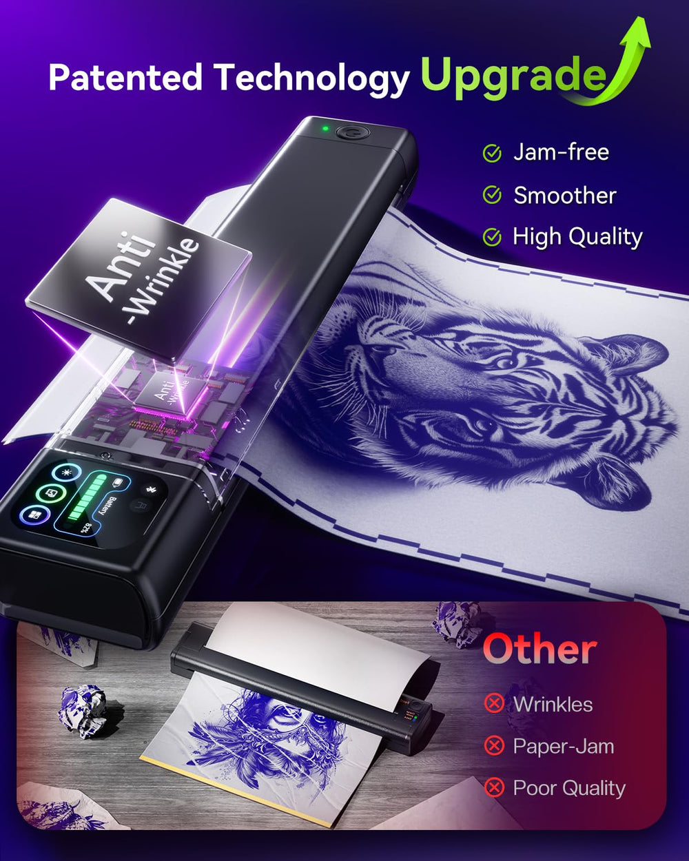 Phomemo M08F Plus smart app editing tools and tattoo previews for planning