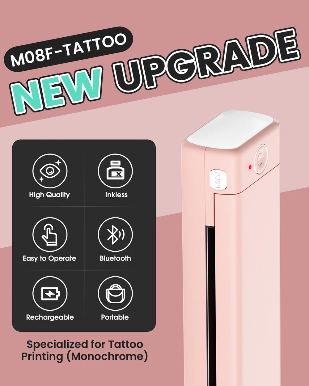 Phomemo M08F: dispositivo portátil para transferir plantillas de tatuaje con facilidad