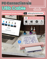 Phomemo M08F app-connected printing on smartphone shows wireless convenience.