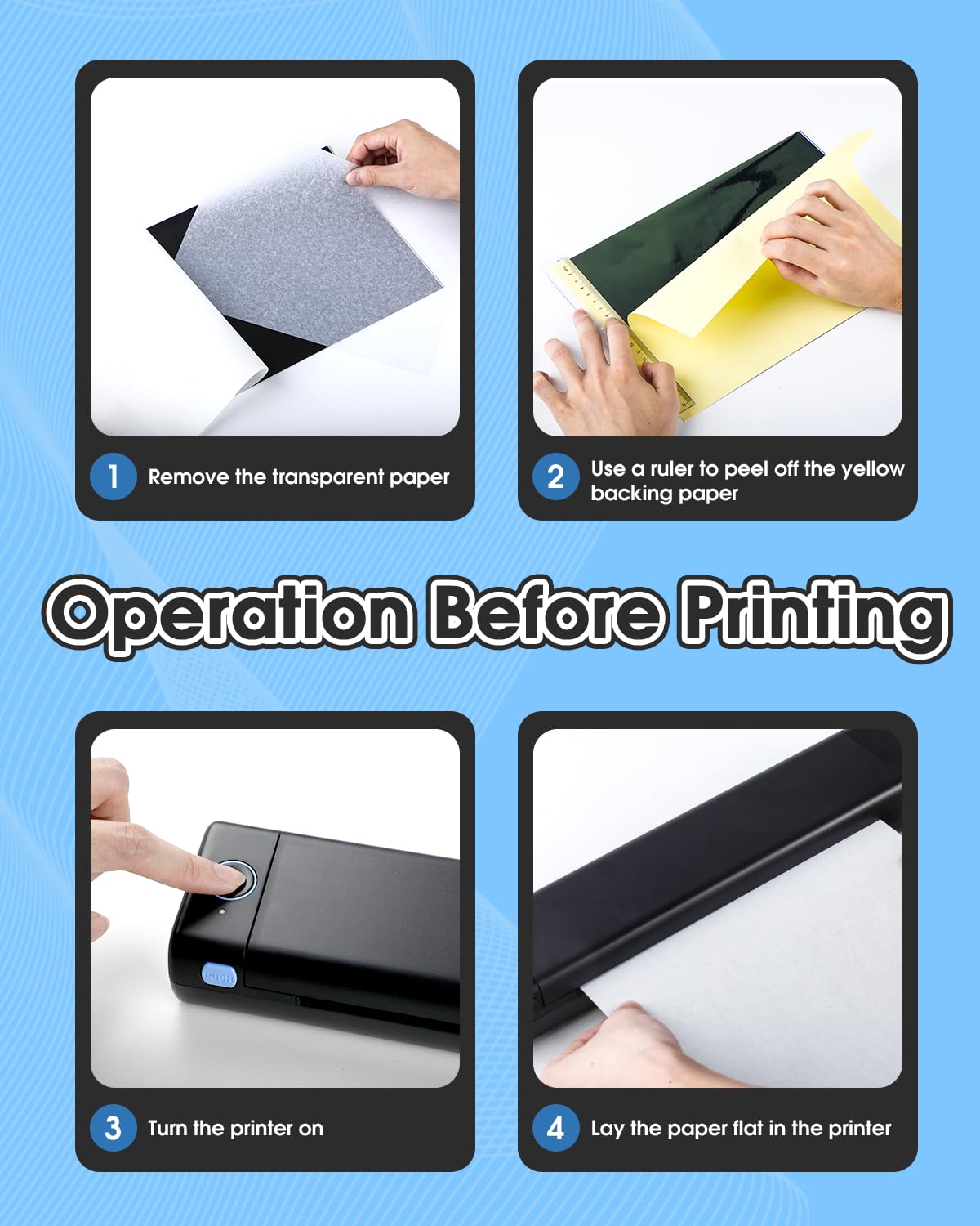 Phomemo M08F thermal printing technology delivers crisp, inkless stencil lines.