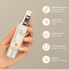 Photozyme DNA Youth Recovery Serum swirl texture showing creamy, hydrating formula.