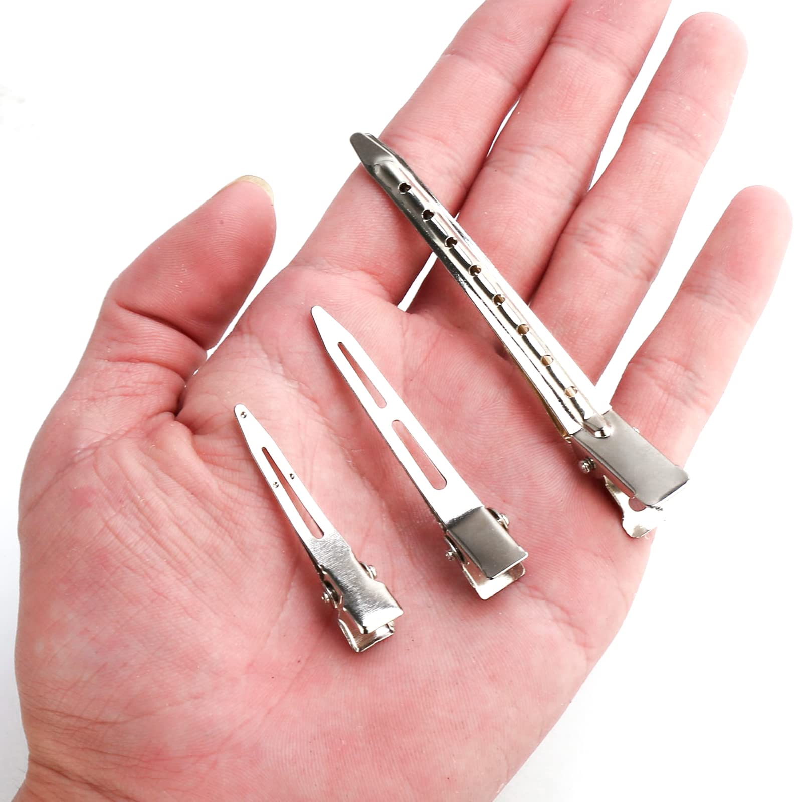 PHSZZ silver alligator hair clip closeup showing sturdy spring grip for secure hold