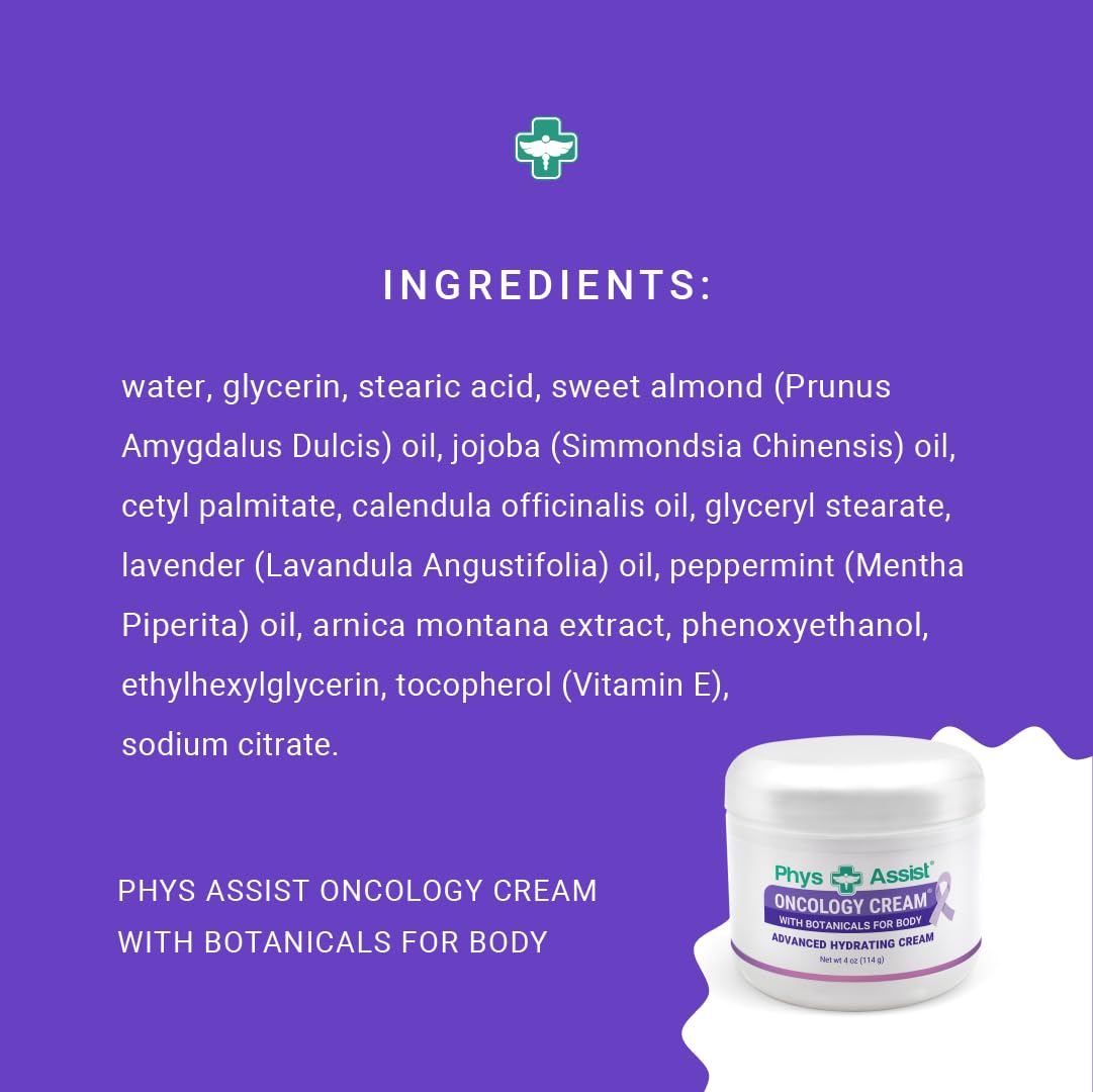 PhysAssist Oncology Cream application from chin to toe illustration.
