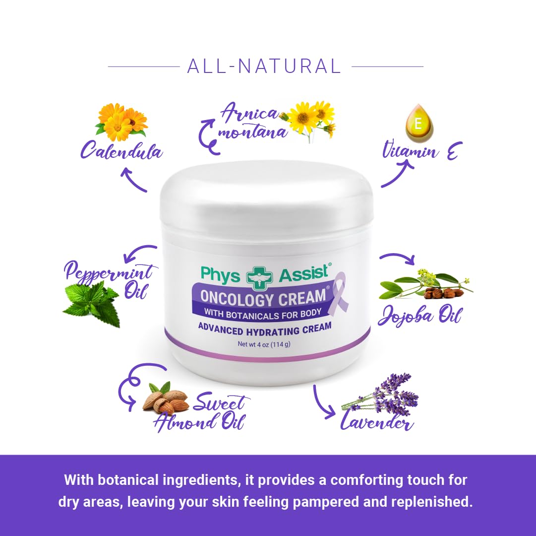 PhysAssist Oncology Cream glycerin ingredient close-up shows hydrating protection.