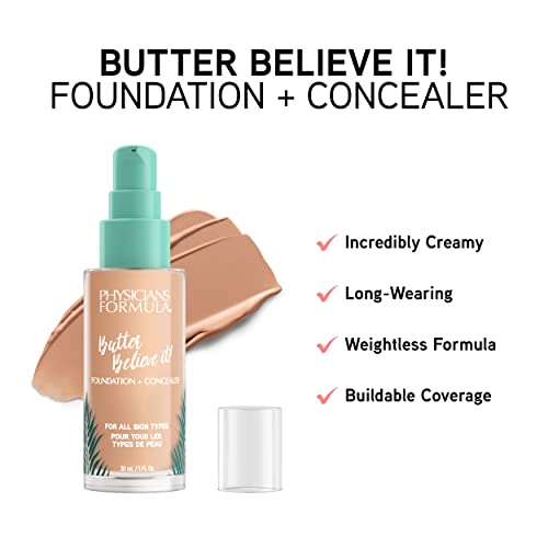 Physicians Formula Butter Believe It ingredients close-up with Murumuru Cupuacu Tucuma butters