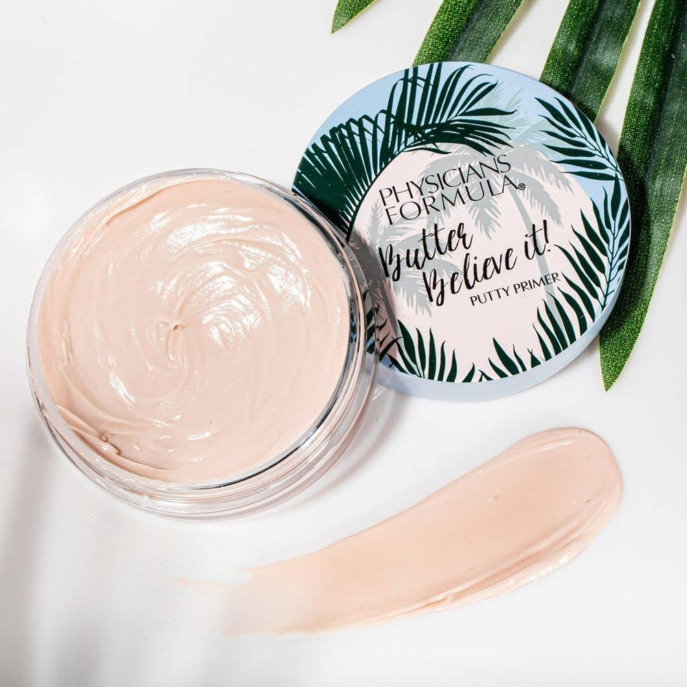 Physicians Formula Butter Believe It Putty Primer texture swirl demonstrates buttery consistency for easy application.