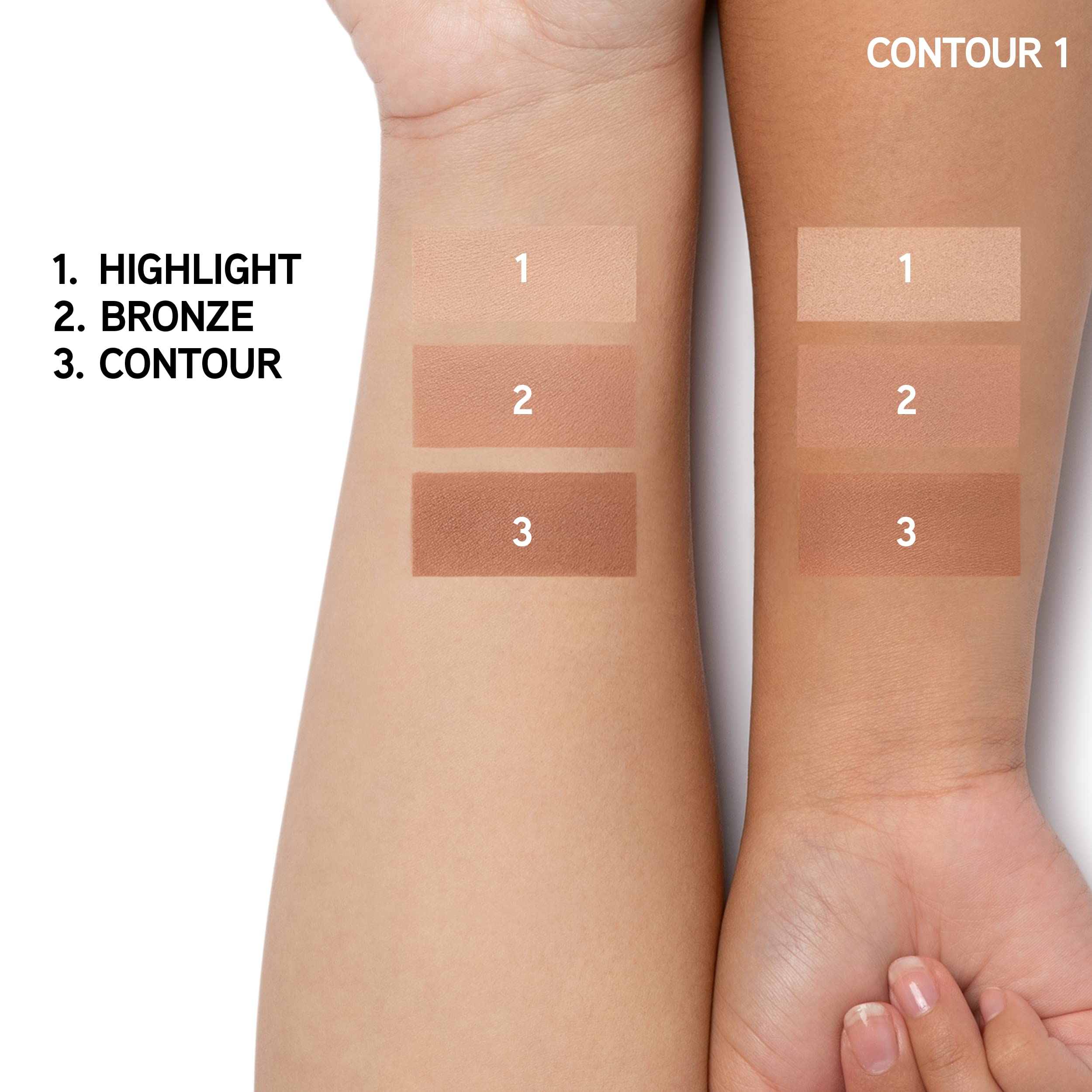 Physicians Formula Butter Bronzer Contour Palette blending on skin for natural, radiant finish.