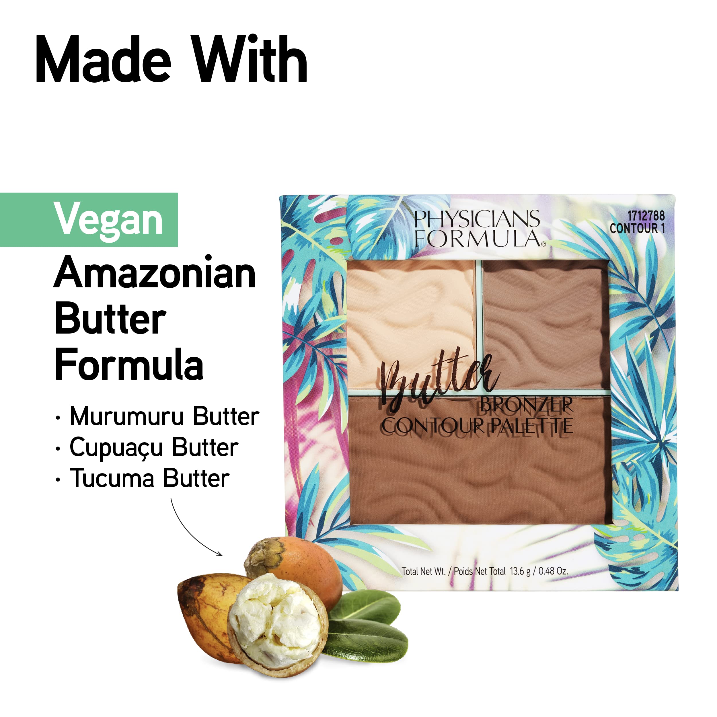 Physicians Formula Butter Bronzer Contour Palette packaging highlights cruelty-free and sensitive-skin friendly values.