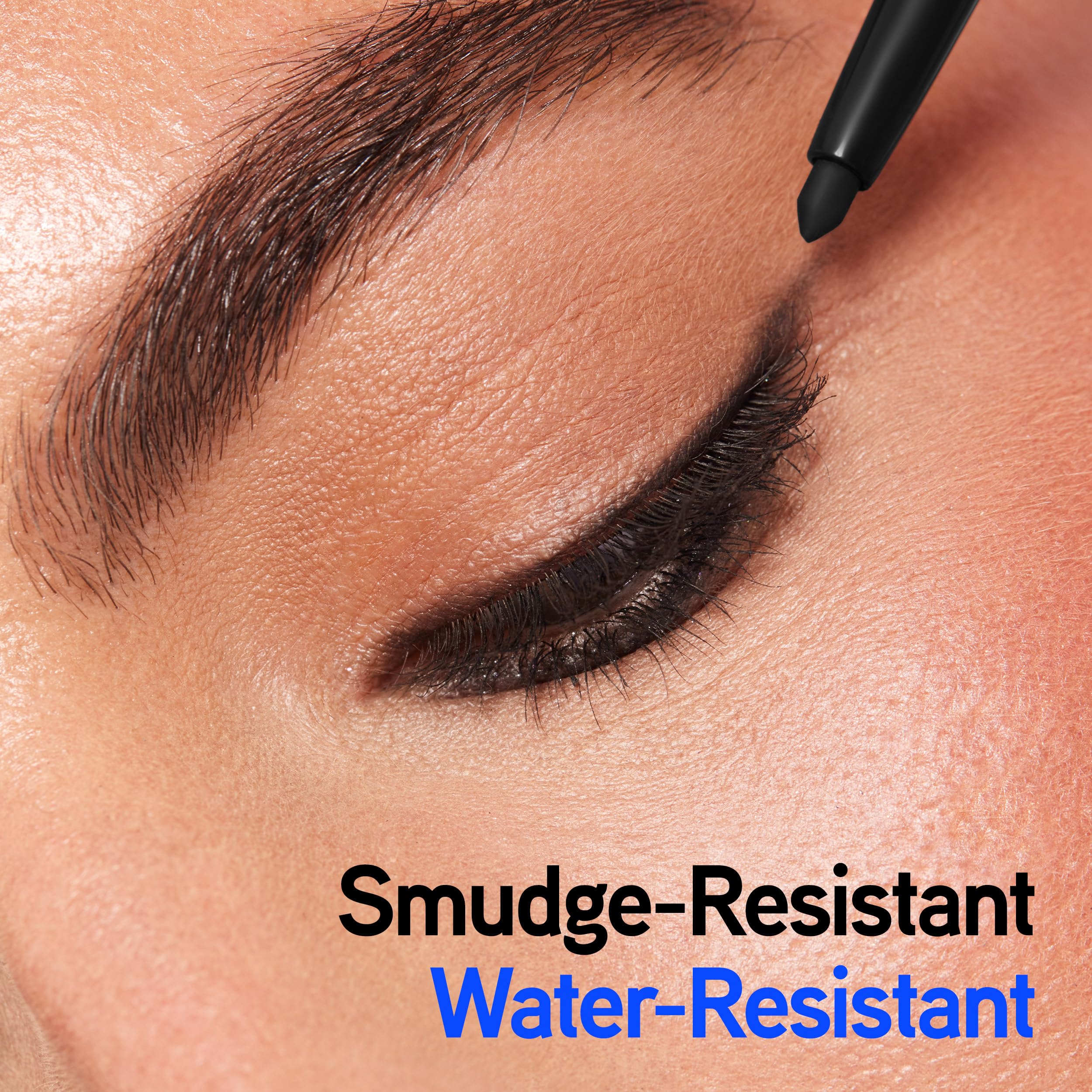 Physicians Formula Eye Booster Gel Black Eyeliner Set Wear Test demonstrates water-resistant performance.