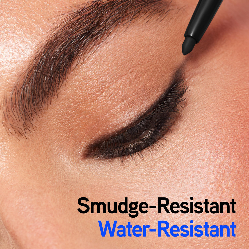 Physicians Formula Eye Booster Gel Black Eyeliner Set Wear Test demonstrates water-resistant performance.