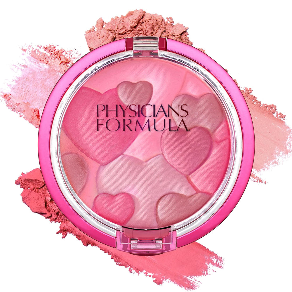 Physicians Formula Happy Booster blush Rose compact with radiance pearls for glow.