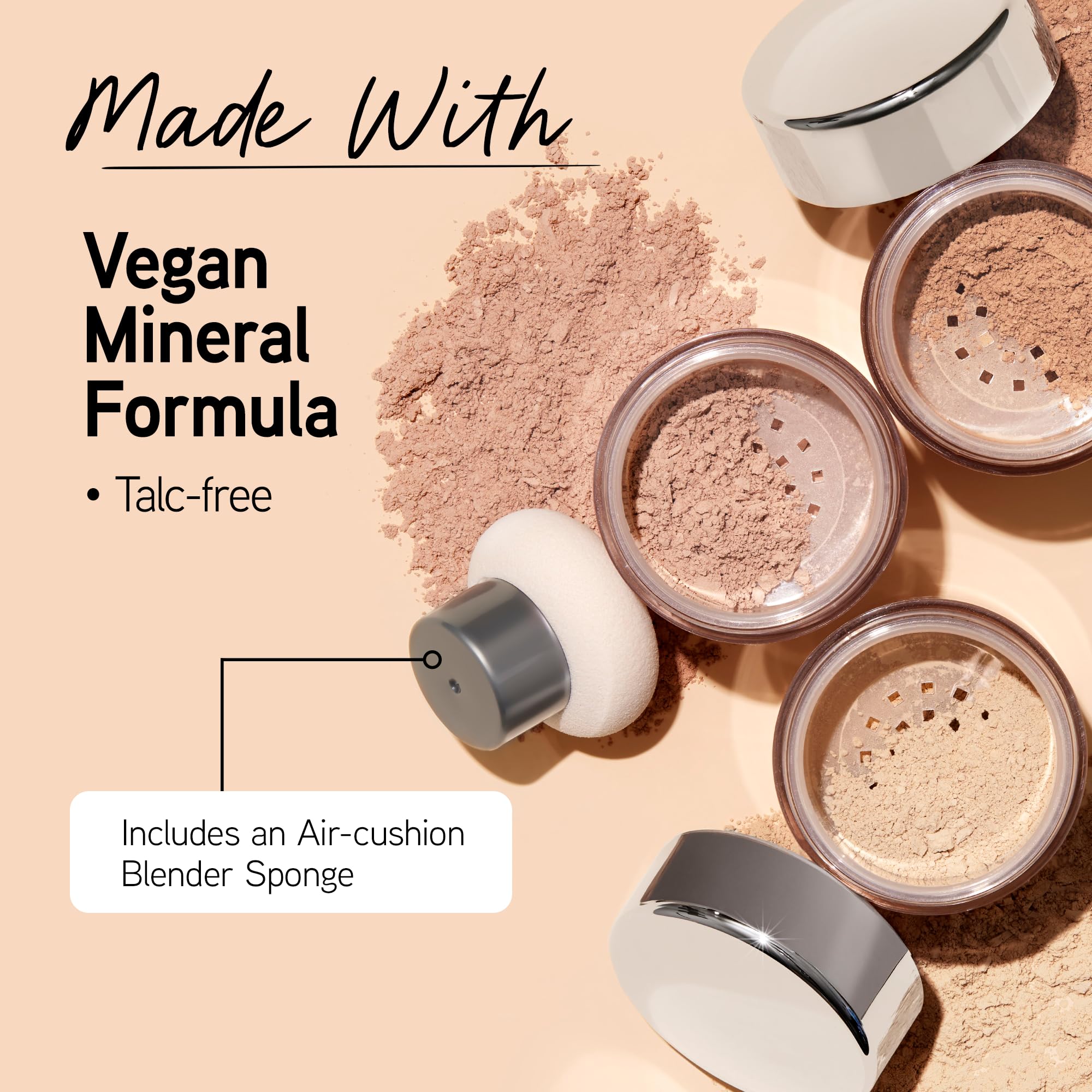 Physicians Formula Mineral Wear Powder close-up emphasizes a soft satin finish.