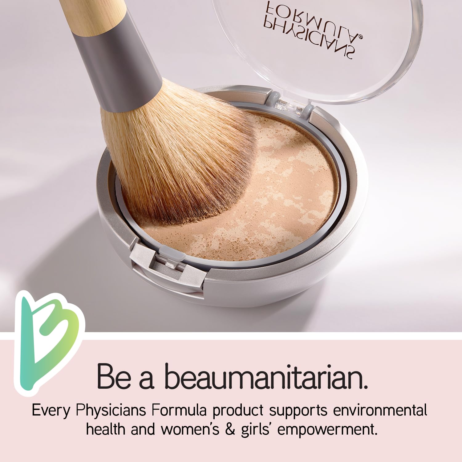 Physicians Formula Mineral Wear close-up on skin reveals smooth satin finish without shine.