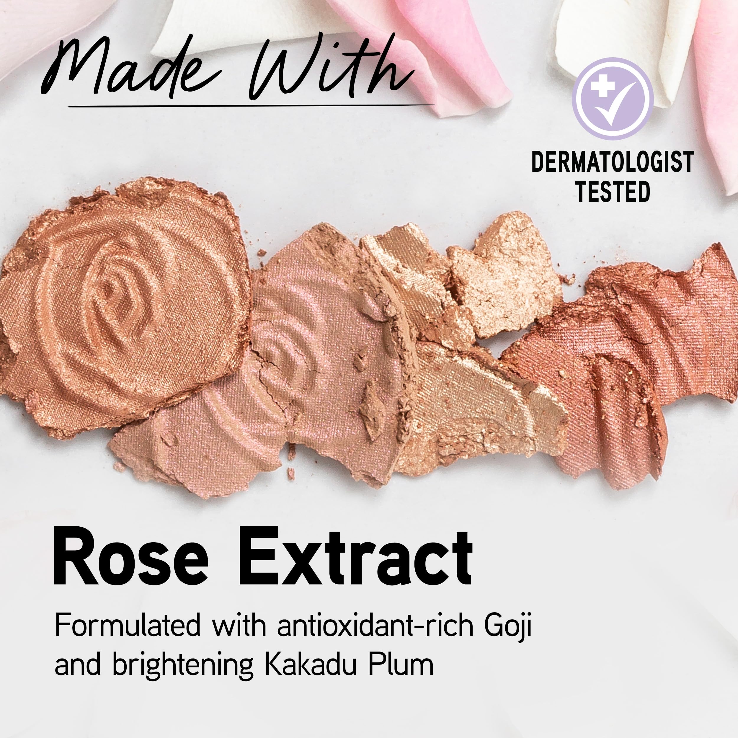 Physicians Formula Rosé All Day Highlighter used on face eyes and body for versatile glow