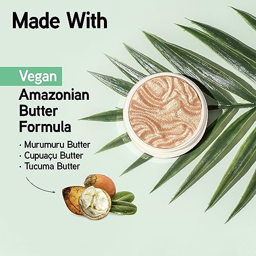 Physicians Formula Murumuru Butter Highlighter application brush demonstrates easy blending
