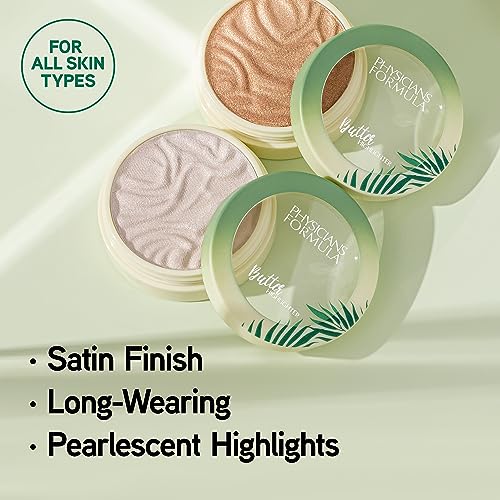 Physicians Formula Murumuru Butter Highlighter Champagne swatch showing luminous pearls for brightening