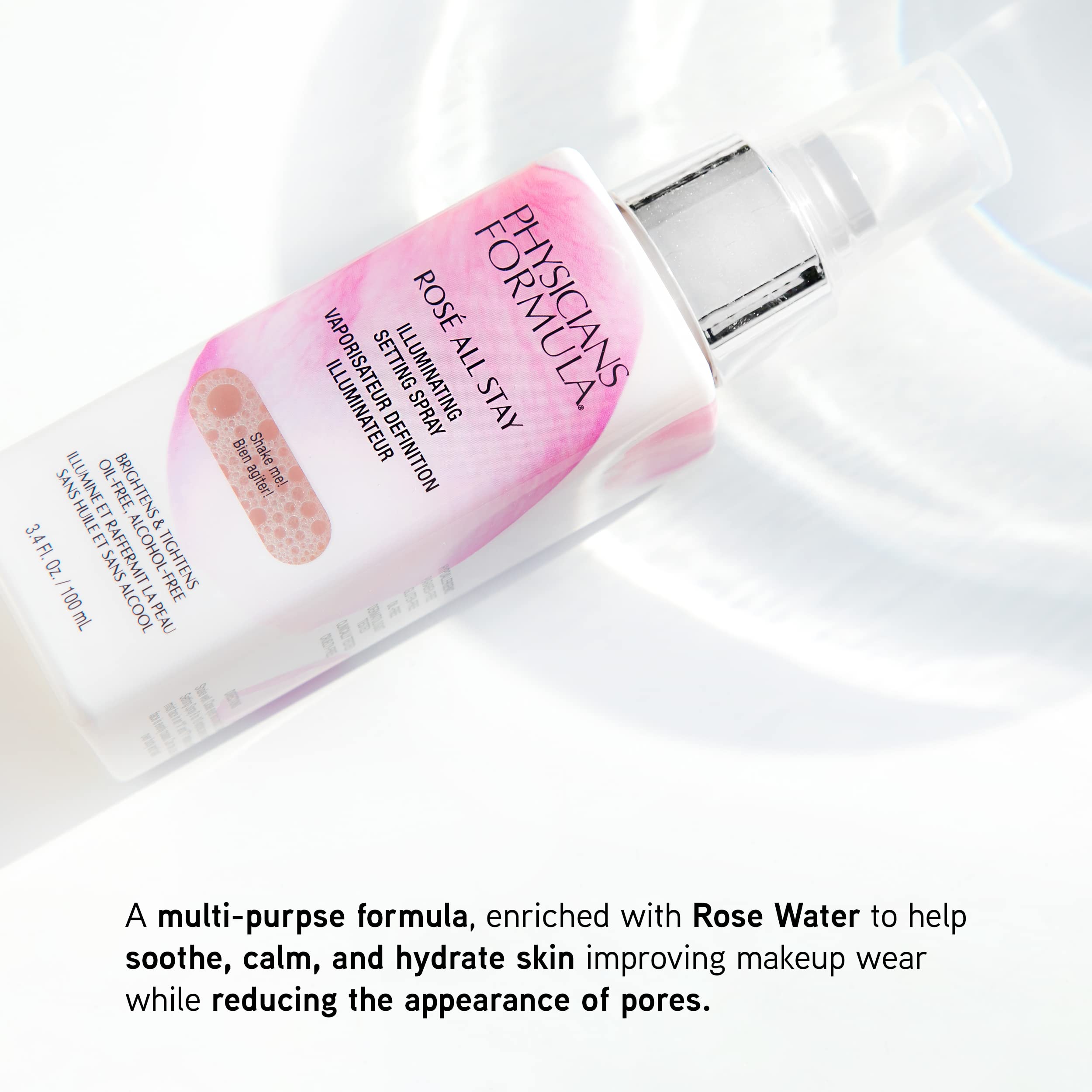 Physicians Formula Rosé All Stay setting spray finish preserves makeup all day