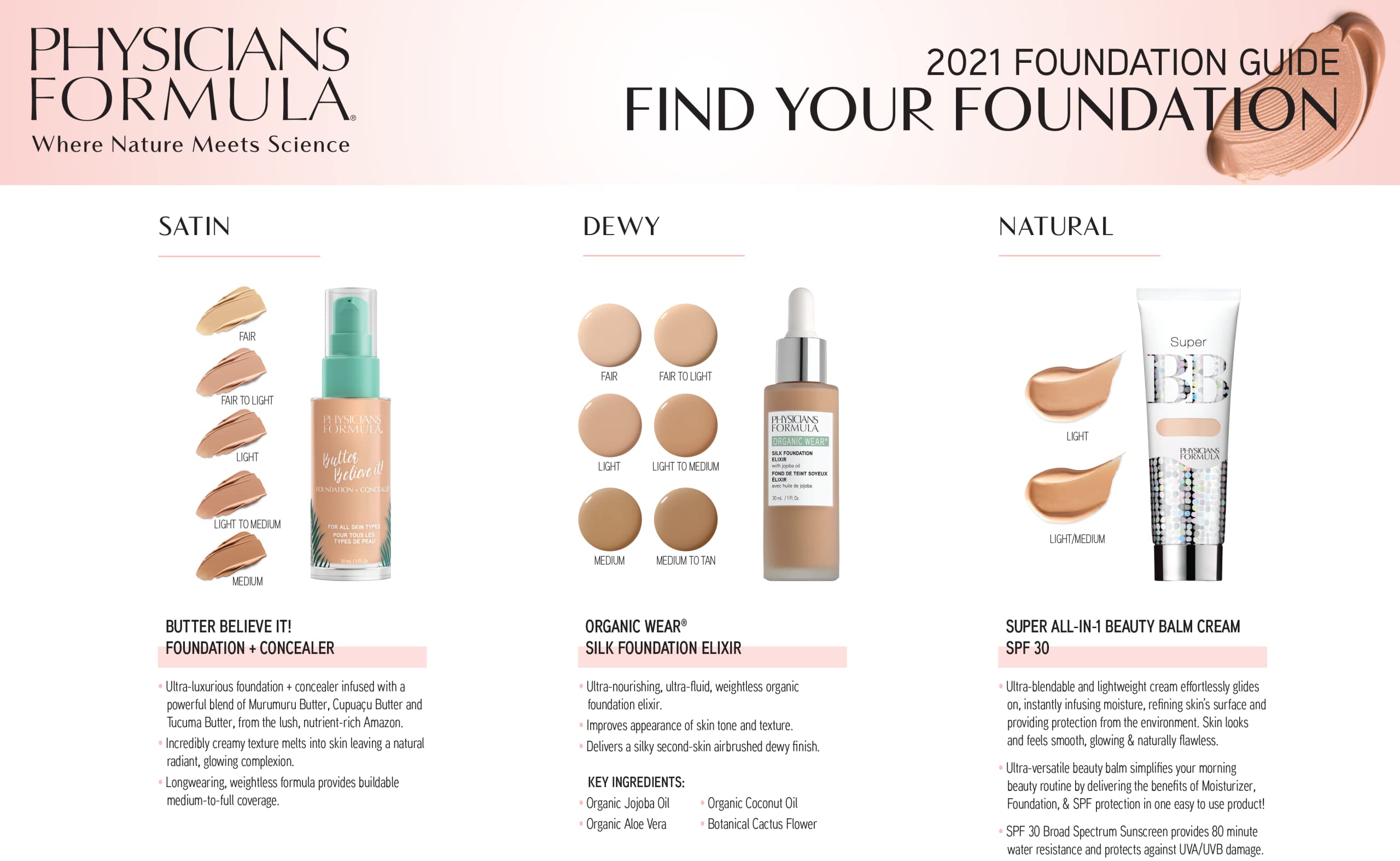 Physicians Formula Super BB Cream coverage applied for a smooth complexion.