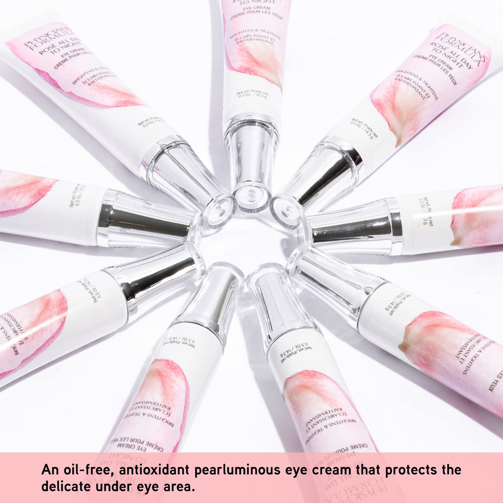 Physicians Formula Rosé All Day To Night Eye Cream under-eye brightening action hydrates and tightens.