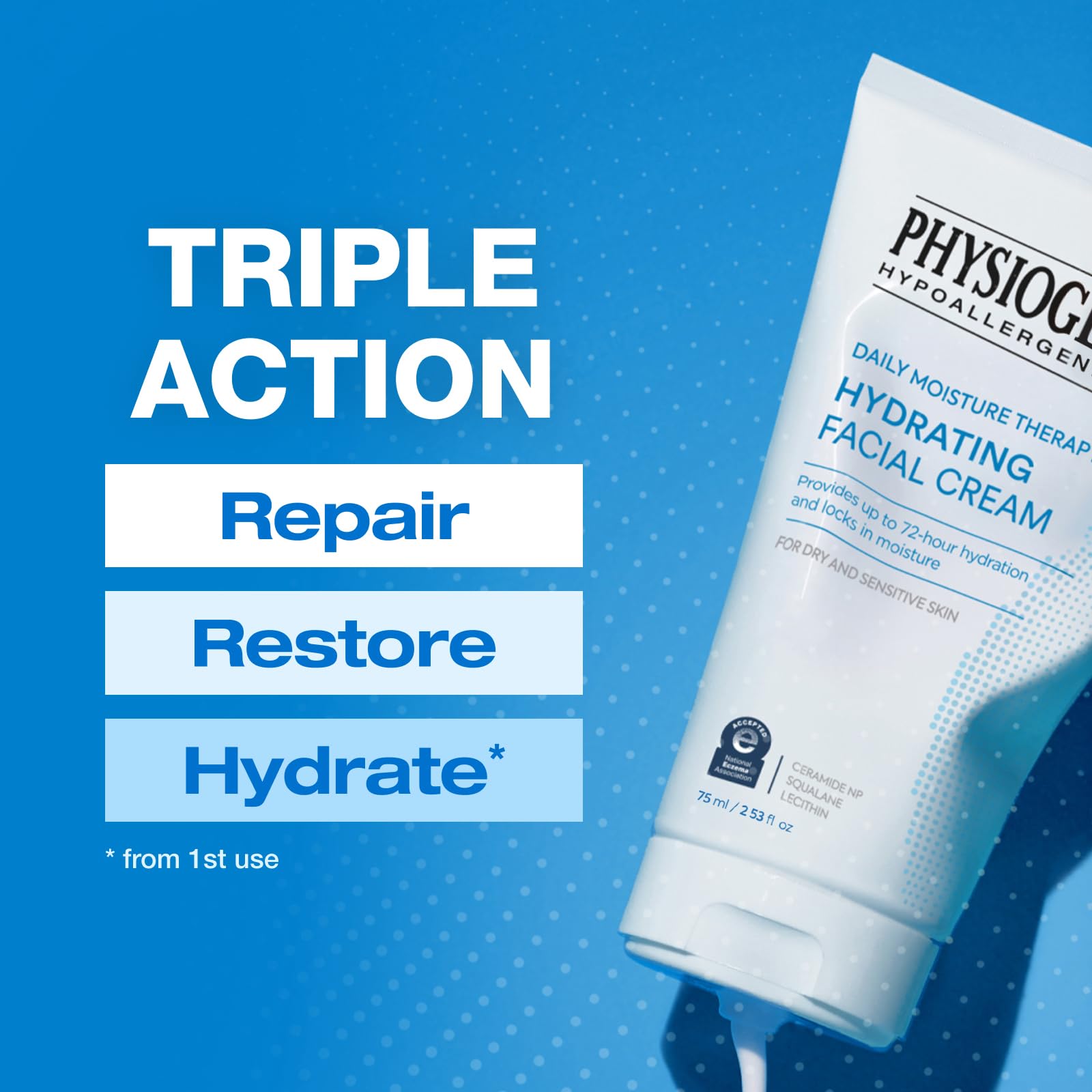 PHYSIOGEL night routine scene showing deep hydration