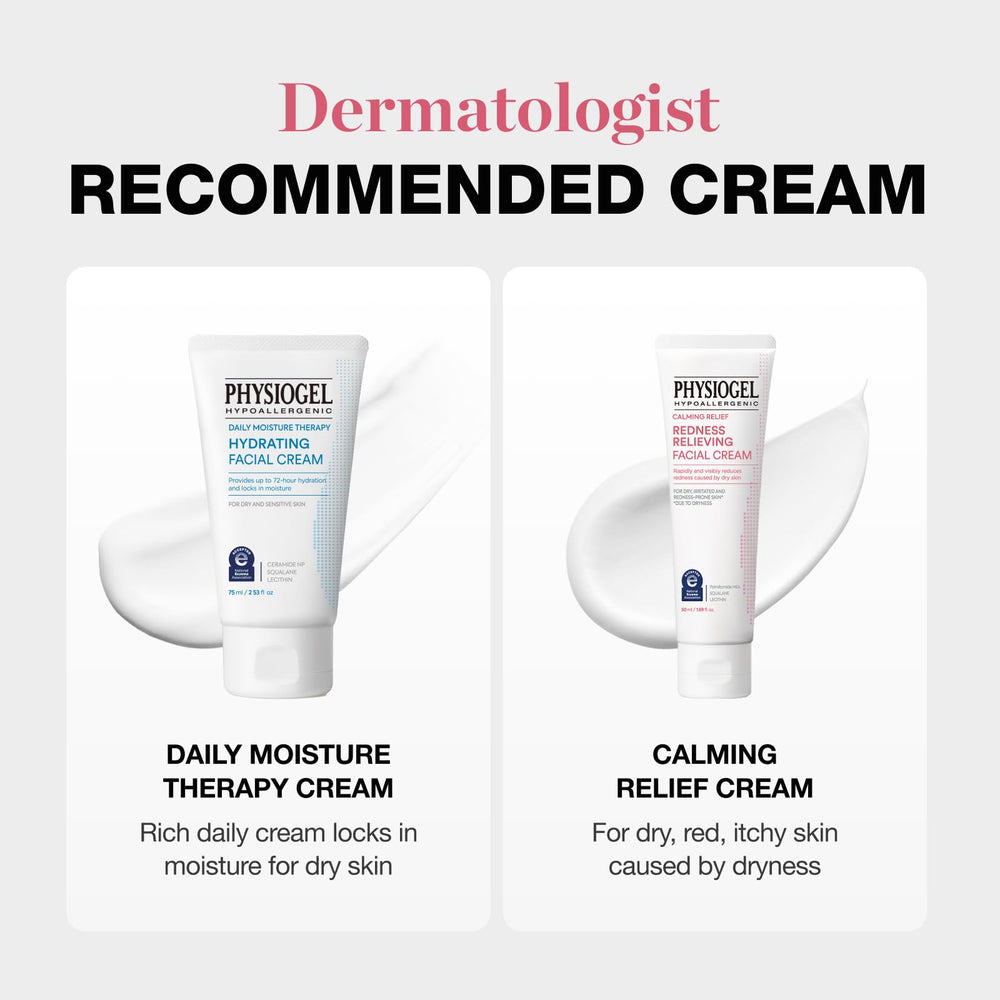 PHYSIOGEL dermatologist-tested badge communicates trusted barrier-support formulation.