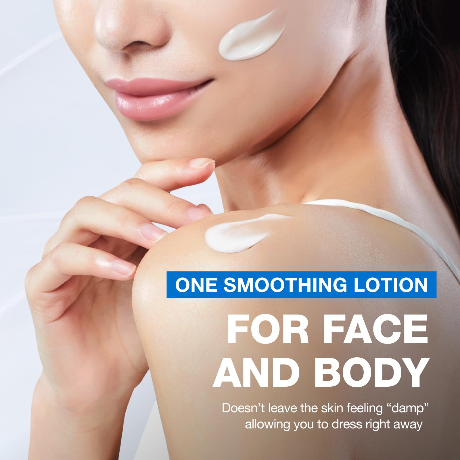 PHYSIOGEL DMT Lotion texture swirl hints at lightweight, non-greasy absorption for sensitive skin.