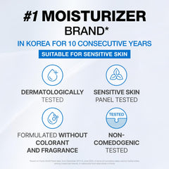 PHYSIOGEL facial moisturizer swatch on skin demonstrating quick absorption and barrier support.