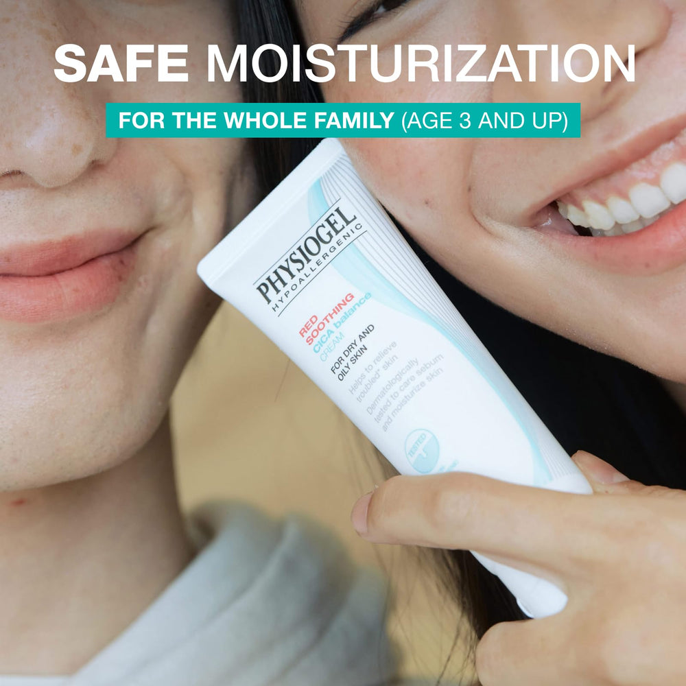 PHYSIOGEL Moisturizer Cream packaging emphasizes dermatologist-tested sensitive-skin formula.