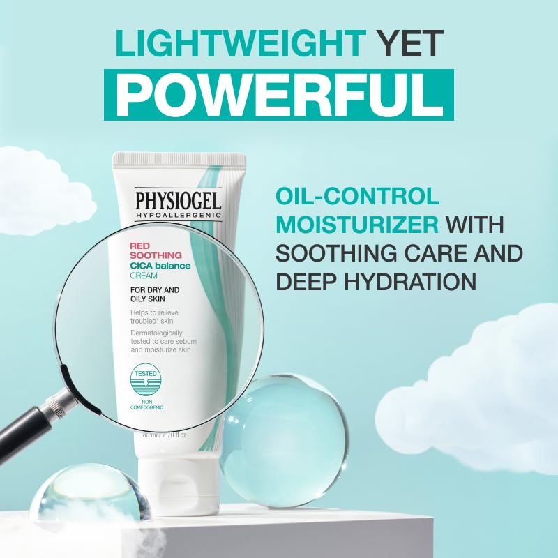 PHYSIOGEL Moisturizer Cream texture close-up reveals silky hydration and fast absorption.