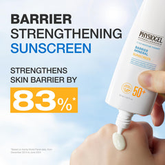 Physiogel SPF50 broad-spectrum sunscreen application demonstrates easy daily coverage.
