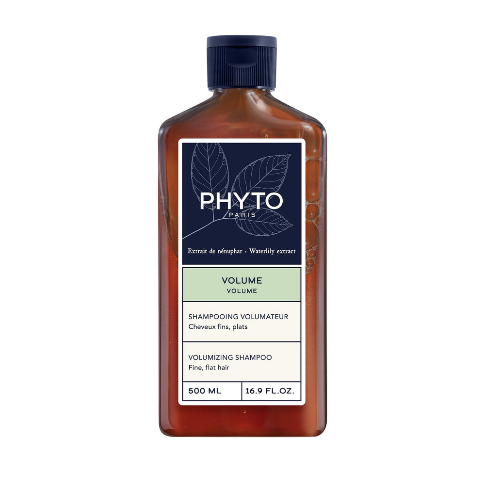 PHYTO VOLUME shampoo bottle with sleek design for lightweight volume.