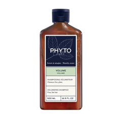 PHYTO VOLUME shampoo bottle with sleek design for lightweight volume.