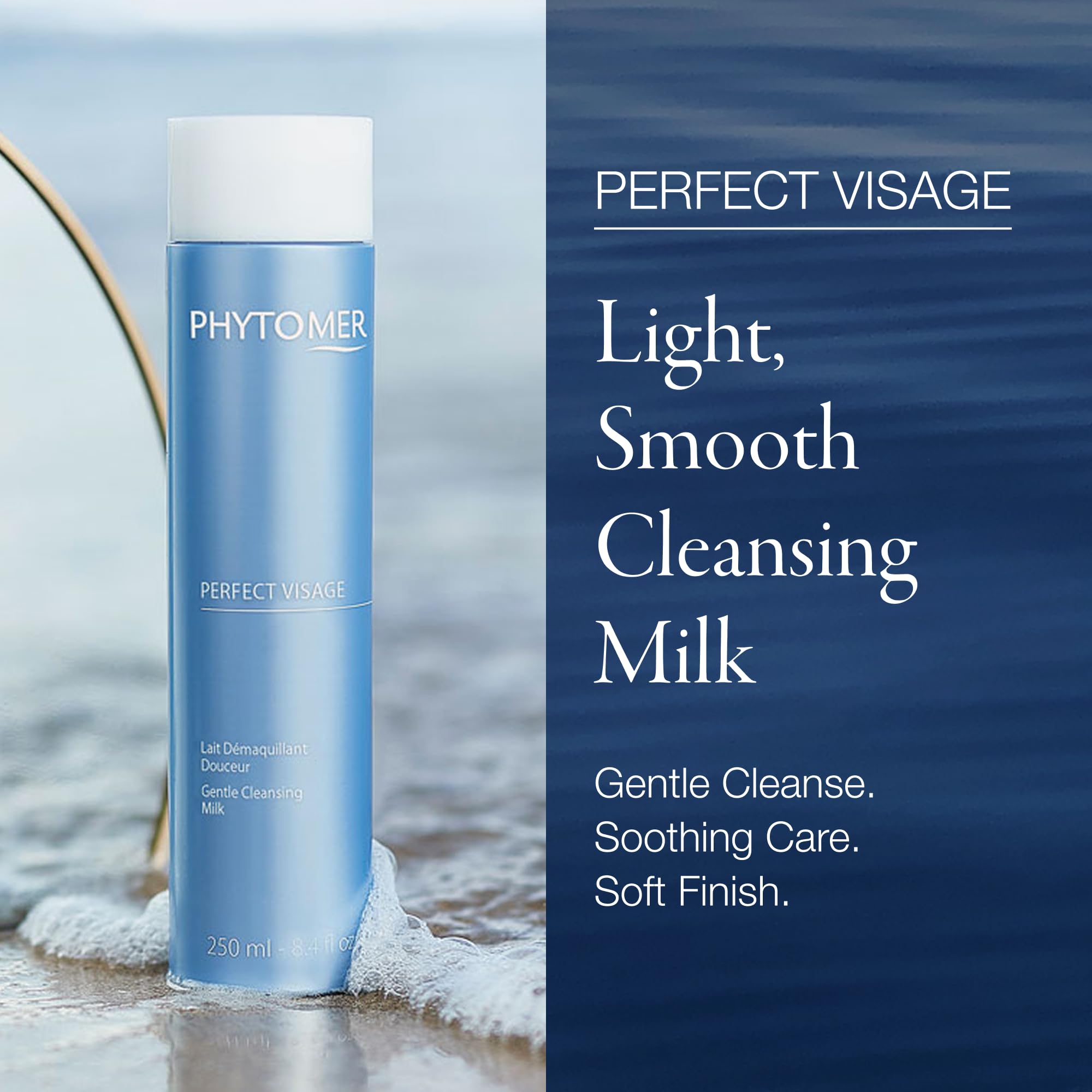 Phytomer Perfect Visage milk emulsification demonstrated for easy cleansing.