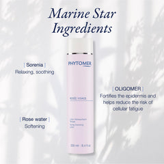Phytomer Rosee Visage face closeup demonstrates refreshing toning after cleansing.
