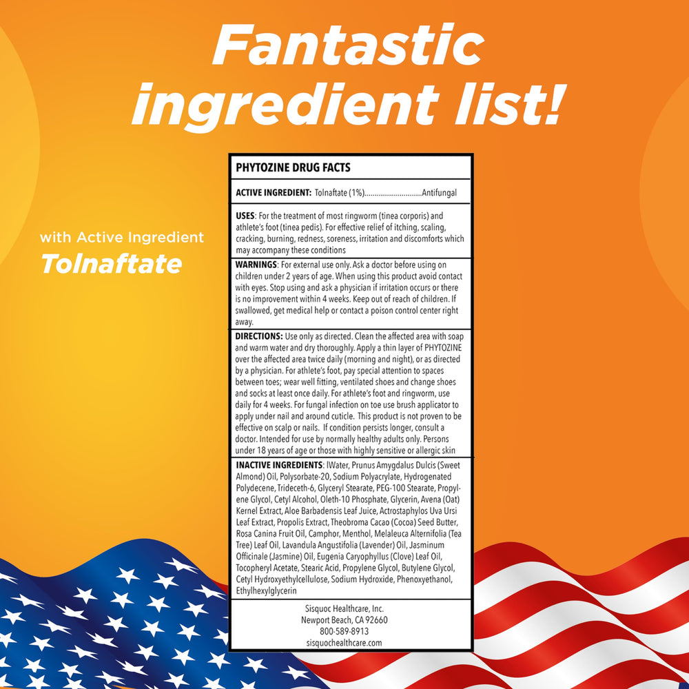 PHYTOZINE application routine demonstrates twice-daily use for consistent care.