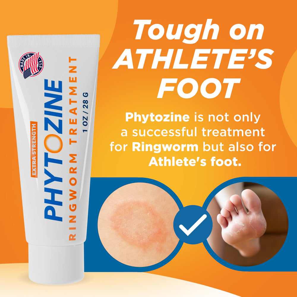 PHYTOZINE packaging display features 1oz tube and easy application steps.