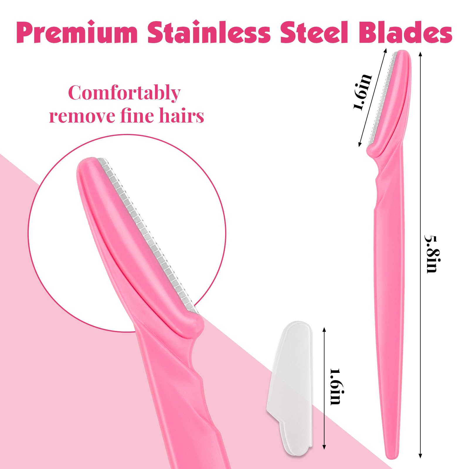 Phyyixs safe-cap dermaplane razor with protective guard reduces nicks during shaping.