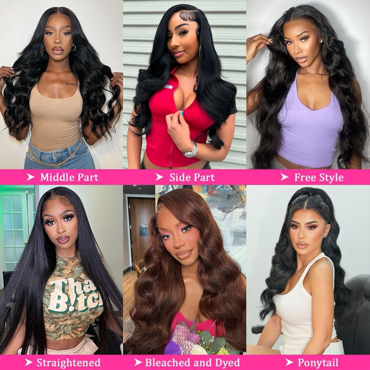 PIAPIA 16A body wave bundles worn by model for realistic results