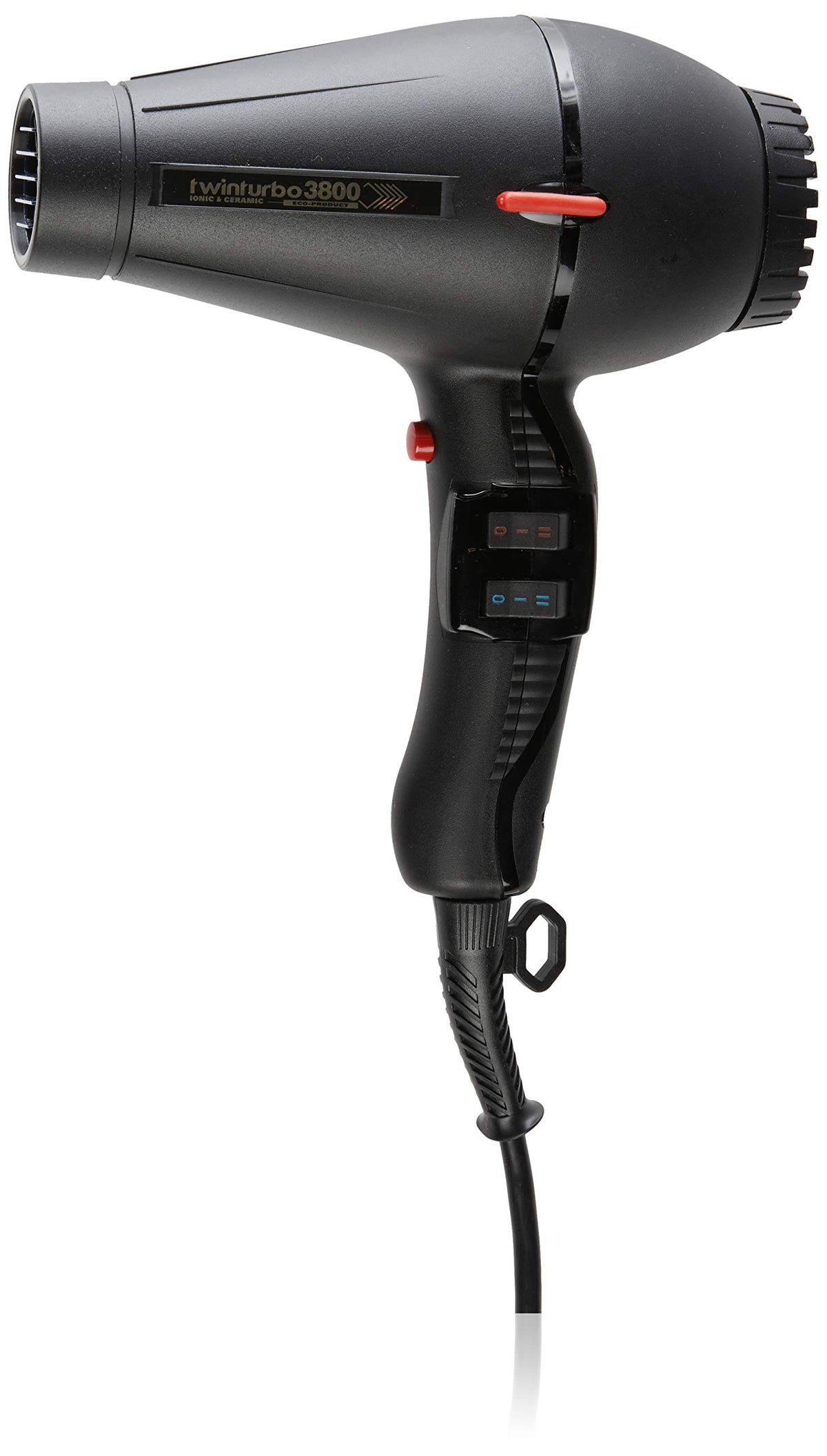 Pibbs Twin Turbo 3800 ionic-ceramic dryer promoting shinier hair.