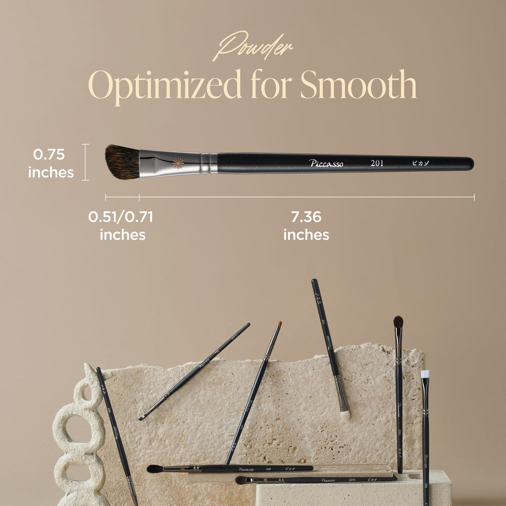 Piccasso 201 nose shading brush angled tip enables precise nose contouring