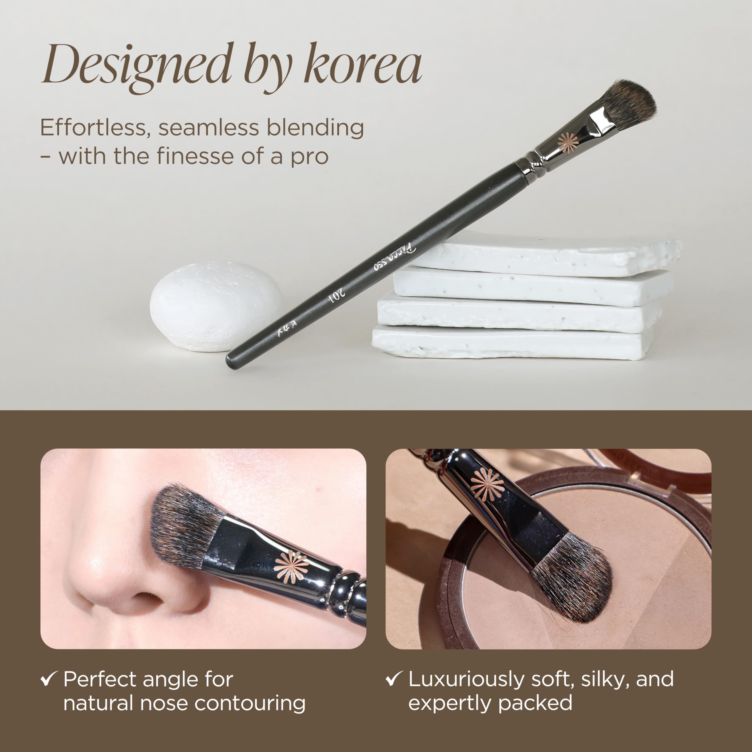 Piccasso 201 nose shading brush nose contouring for natural symmetry