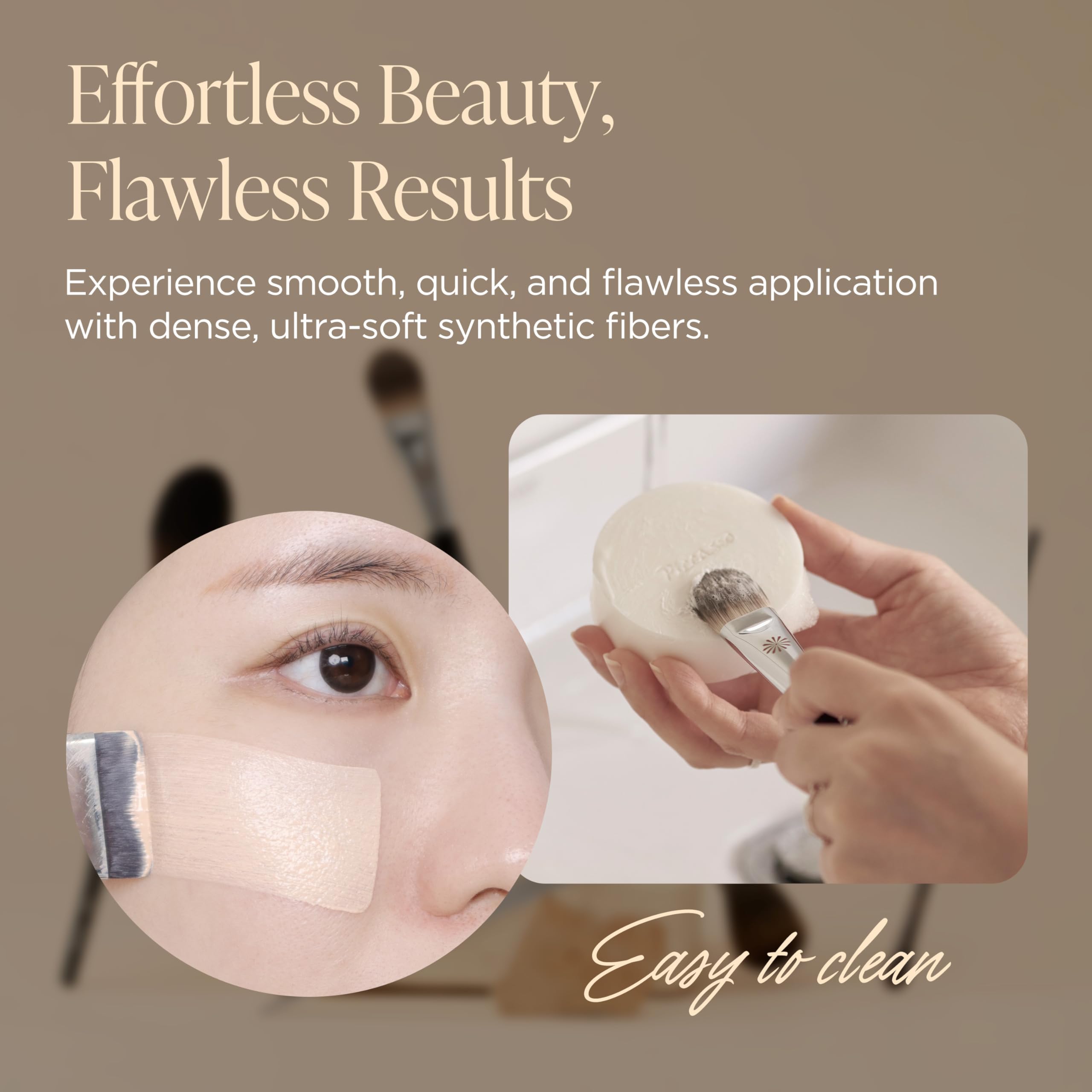 Piccasso FB11 liquid foundation blending demonstration for seamless base application.