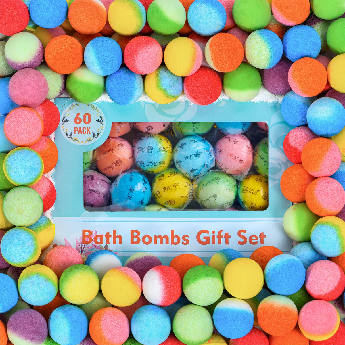 PickMora bath bombs 60 piece set ready for gifting and spa-like baths