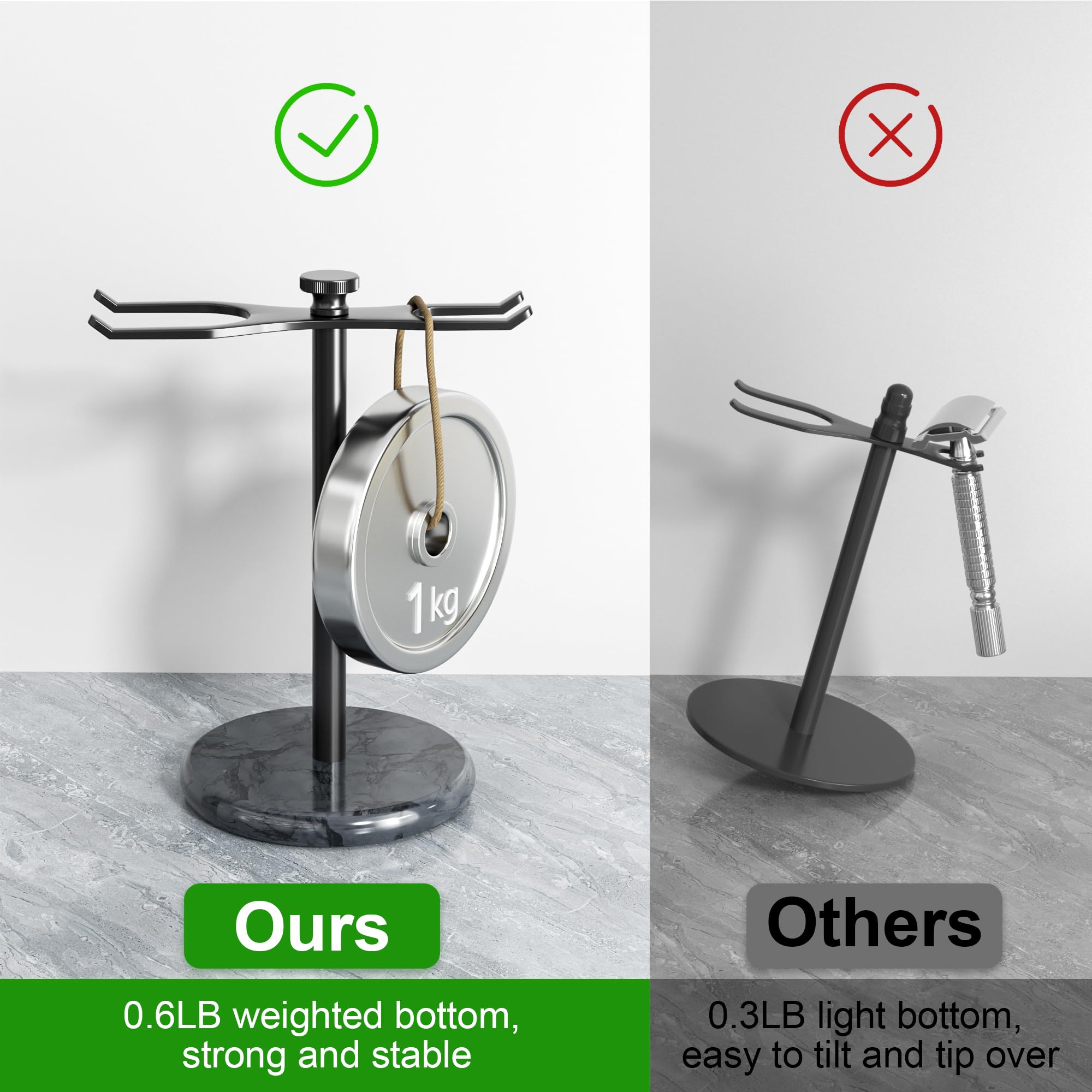 Pickpiff heavy-duty grooming stand provides stable storage for shaving tools.