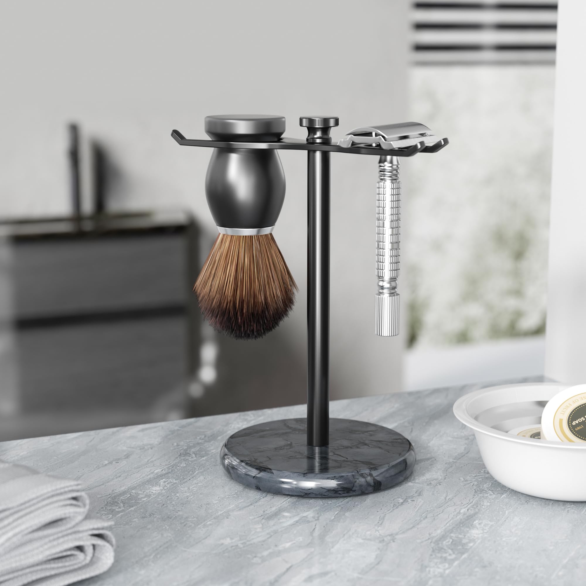 Pickpiff organized countertop display keeps grooming essentials within reach.