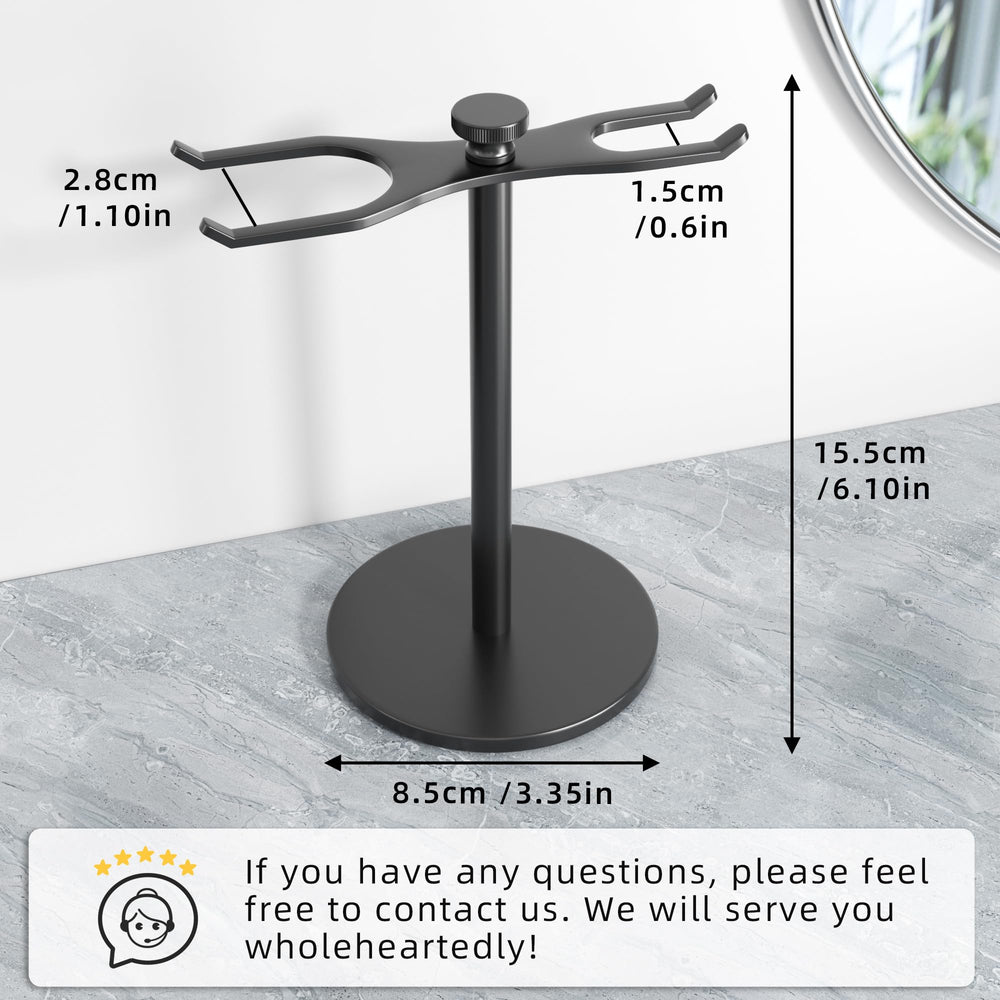 Pickpiff Safety Razor Stand brush holder side view demonstrates convenient brush integration