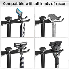 Pickpiff Safety Razor Stand heavy-duty metal base emphasizes stability for daily grooming