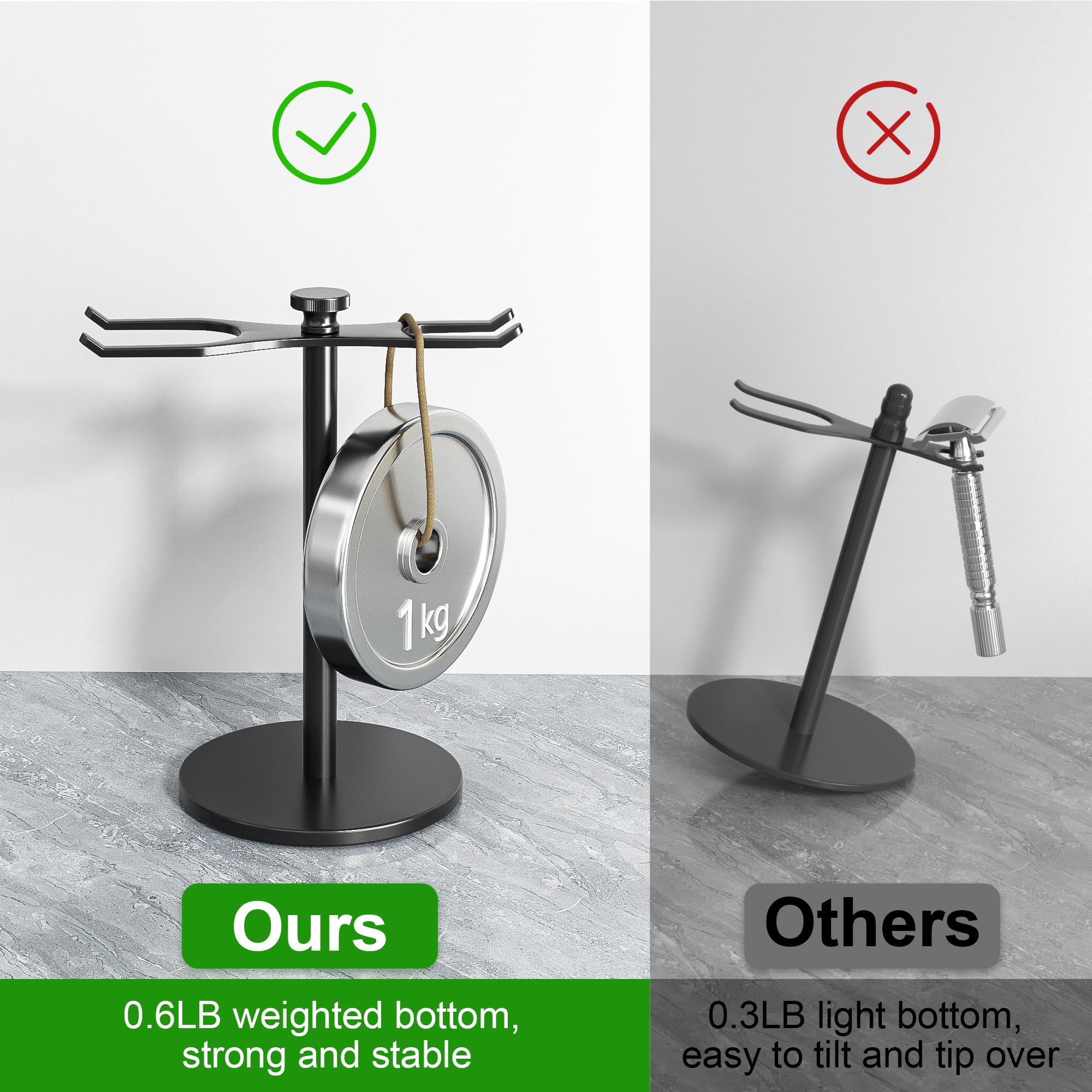Pickpiff Safety Razor Stand universal fit illustrates versatile compatibility for grooming essentials