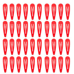 PIDOUDOU 40-count red metal snap hair clips close-up showing secure grip for thick or fine hair.